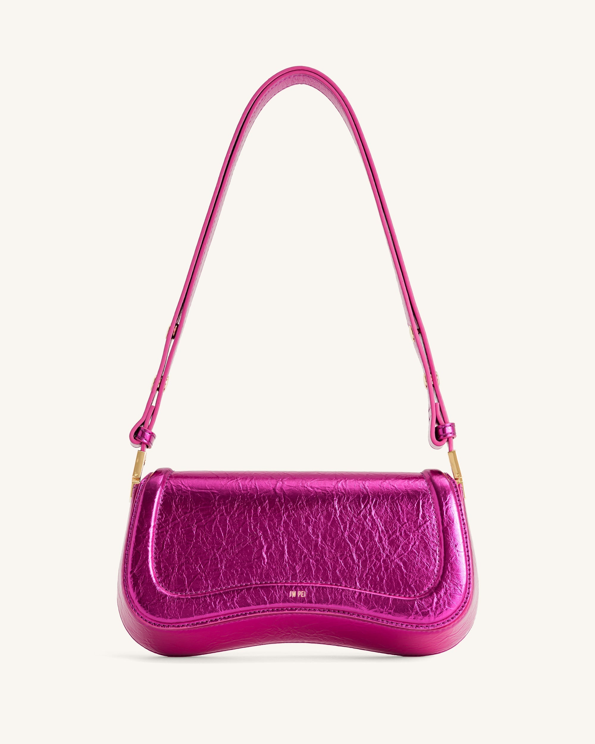 Joy Metallische Schultertasche - Rotviolett