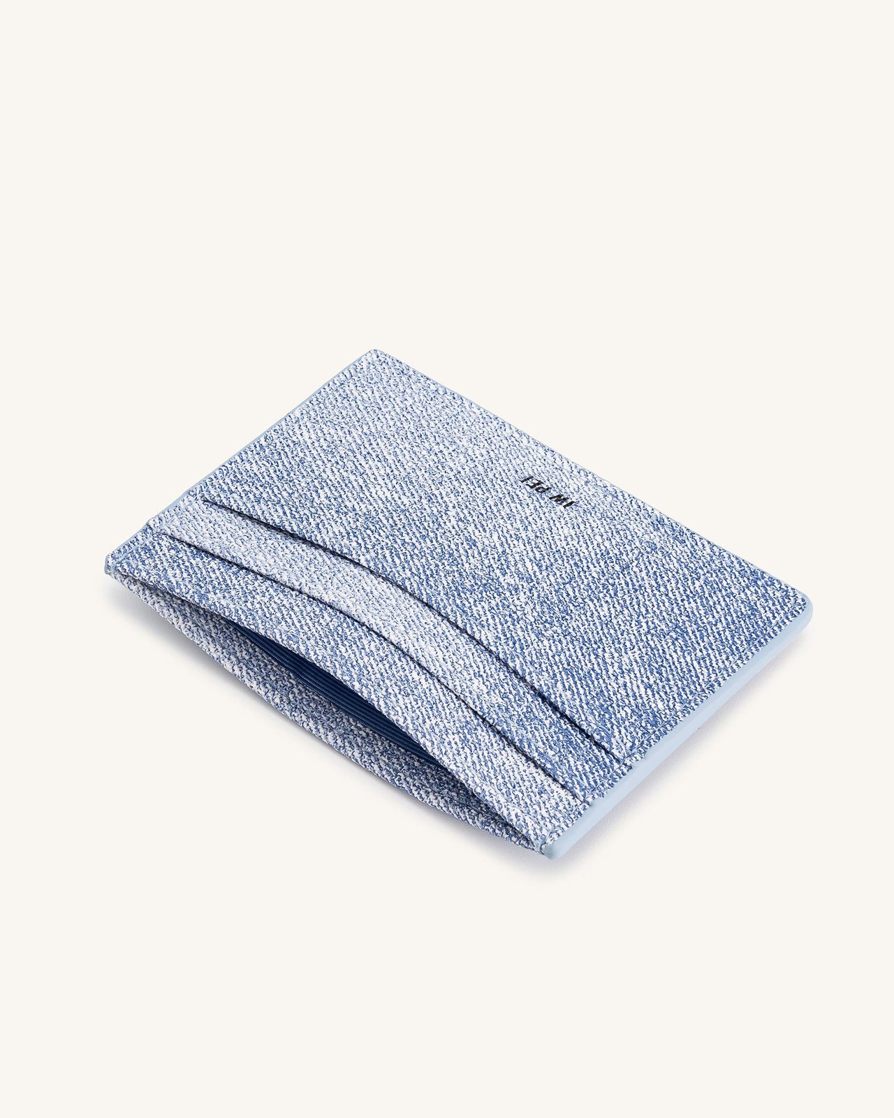 Geprägter Denim-Kartenhalter - Blau