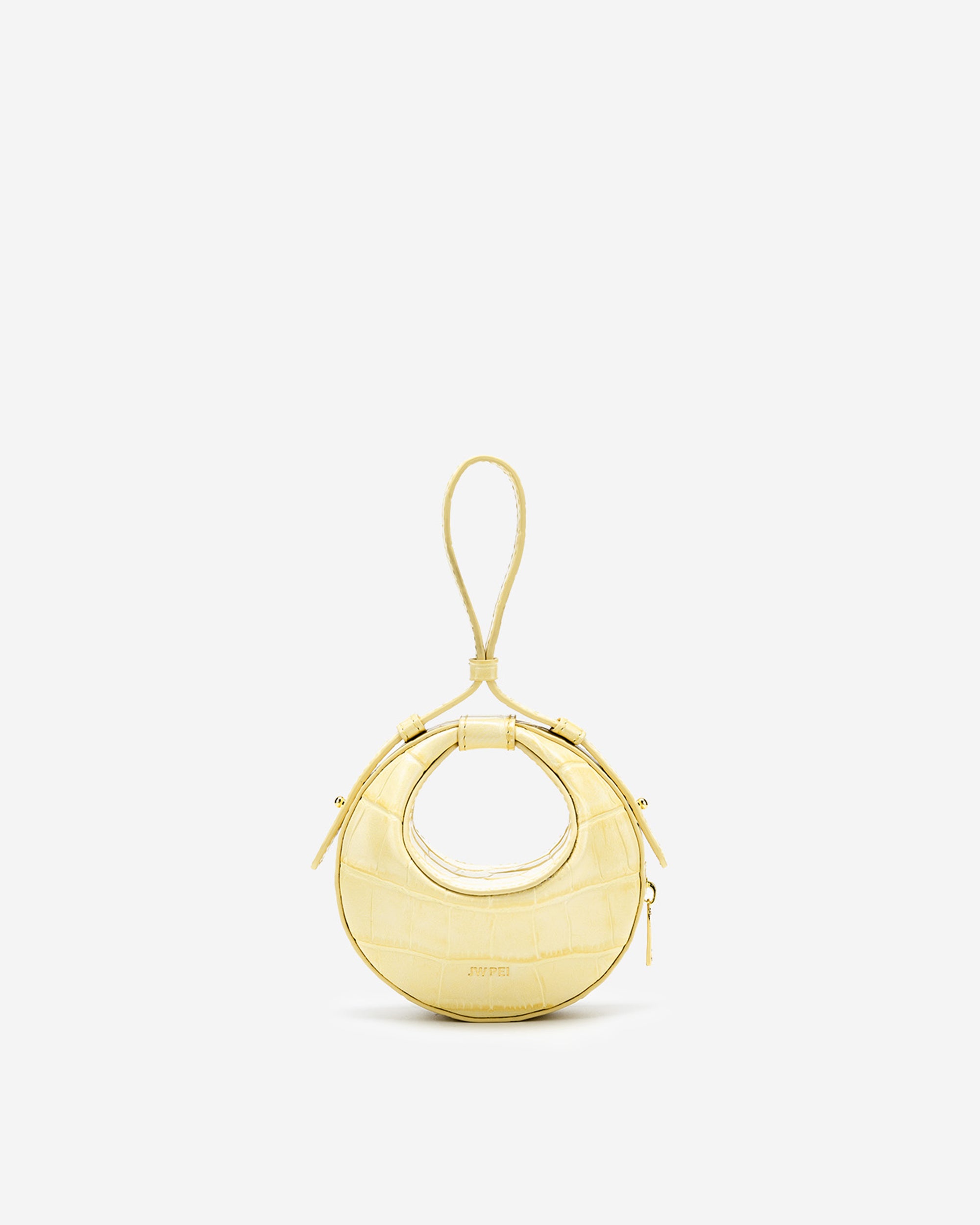 Rantan Super Mini-Tasche - Krokodilprägung in Hellgelb