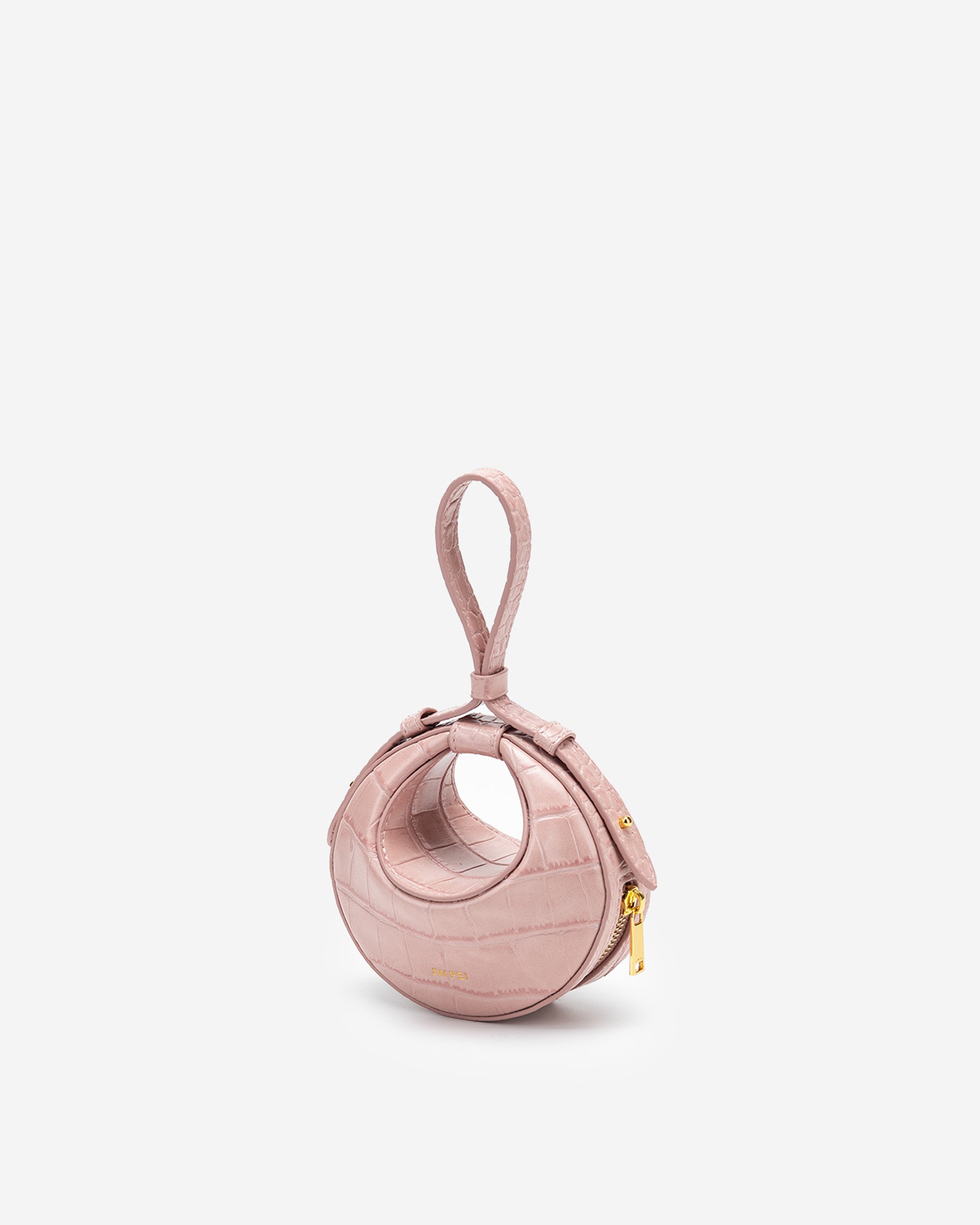 Rantan Super-Mini-Tasche - Krokodilprägung in Rosa