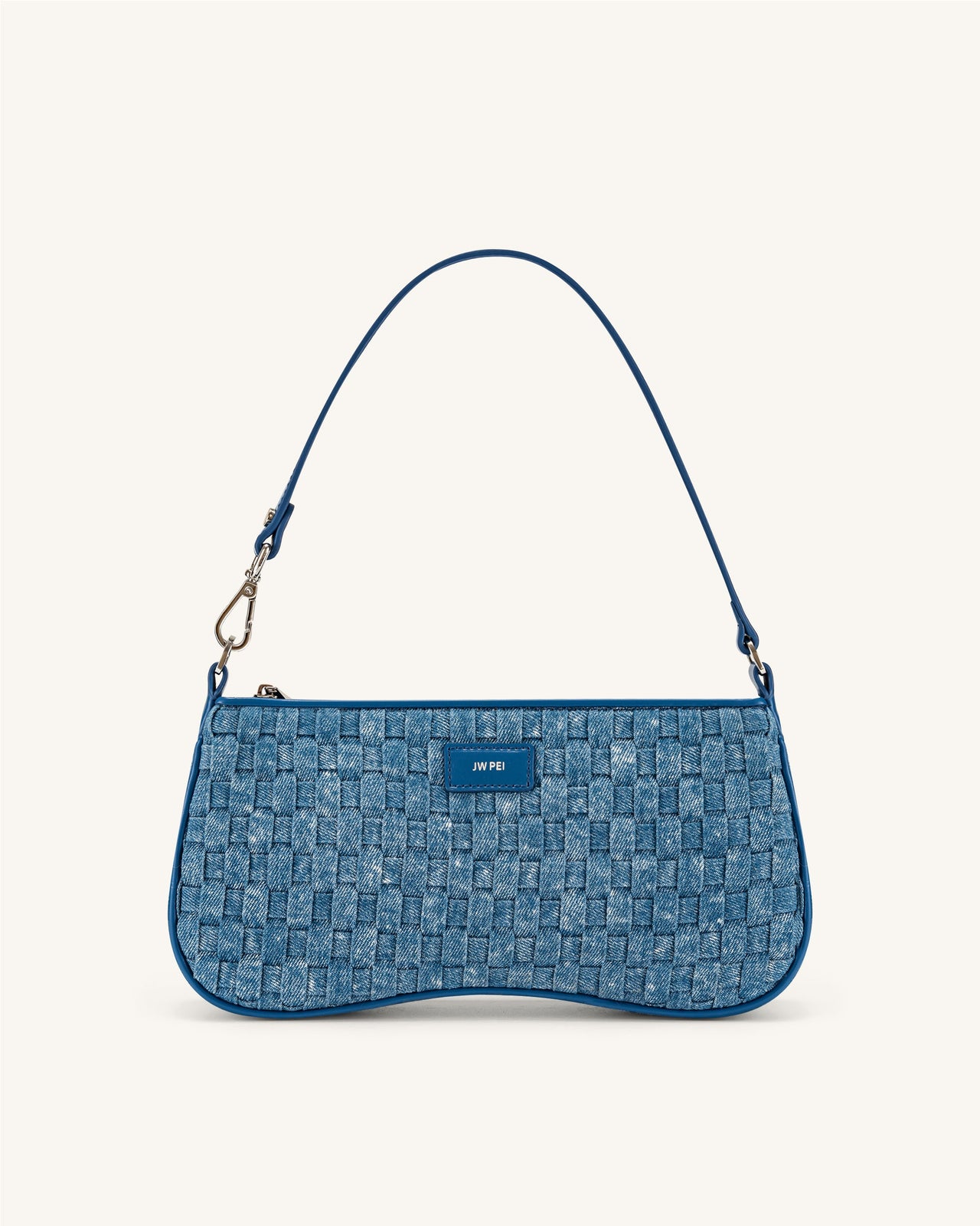 Eva Schultertasche - Blaues Denim-Gewebe