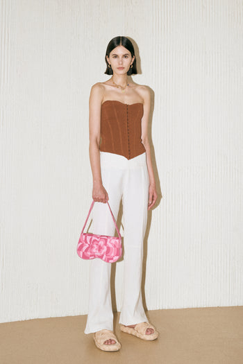 Becci Umhängetasche aus Strick - Blassrosa & Rosa & Heißes Rosa