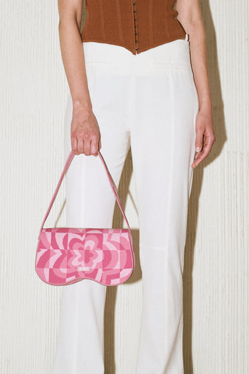 Becci Umhängetasche aus Strick - Blassrosa & Rosa & Heißes Rosa