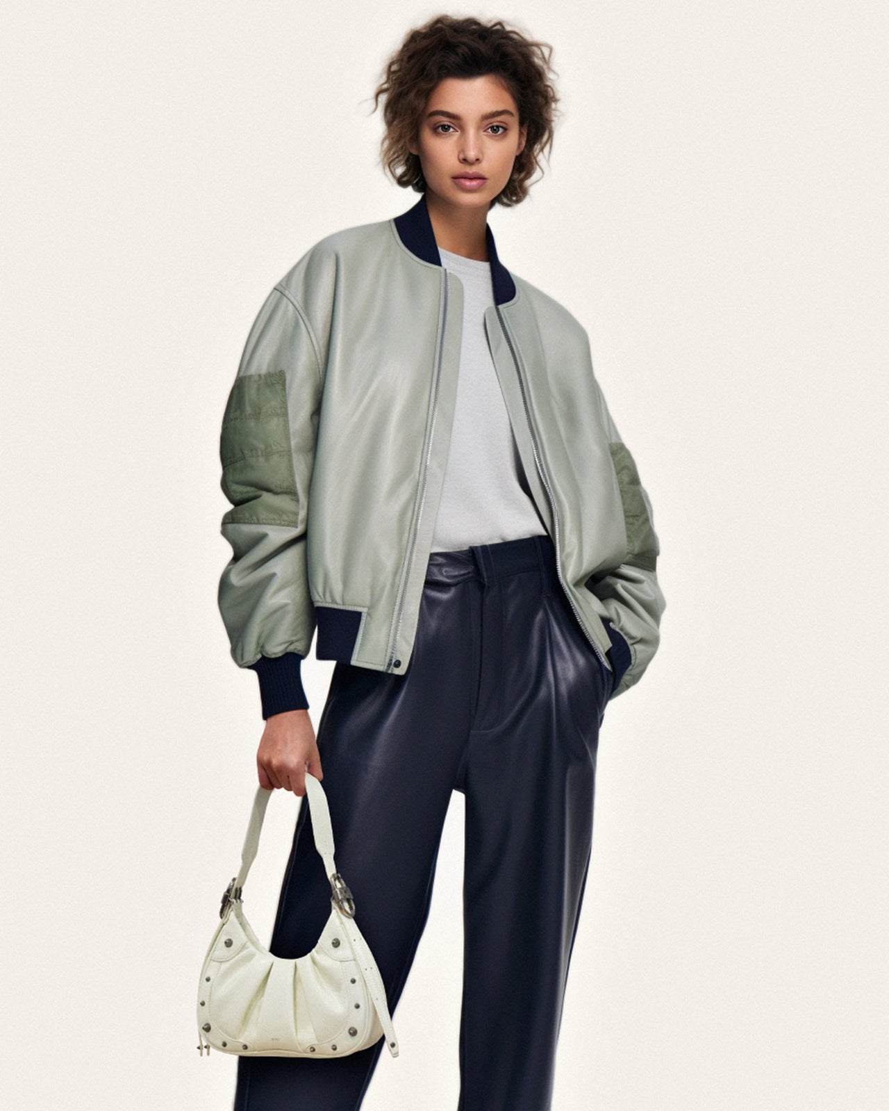 JW PEI Damen Gabbi Crushed geraffte Hobo Handtasche - Weiß