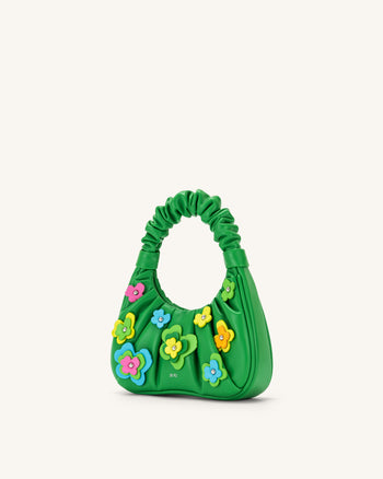 JW PEI Damen Gabbi Blumen Medium geraffte Hobo Handtasche - Grün