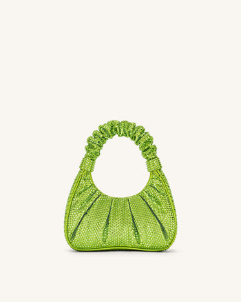 Gabbi Kunstkristall Medium geraffte Hobo Handtasche - Grün