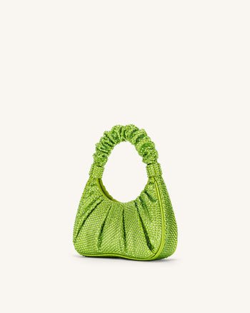 Gabbi Kunstkristall Medium geraffte Hobo Handtasche - Grün