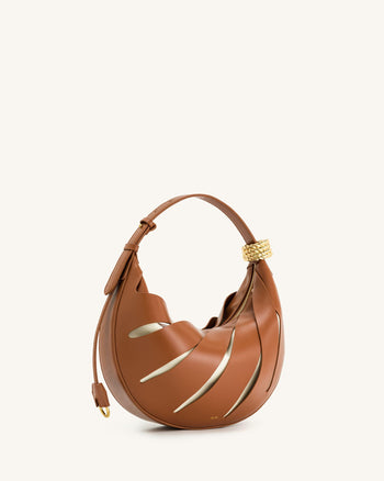 Jana Schultertasche mit Aussparungen - Braun