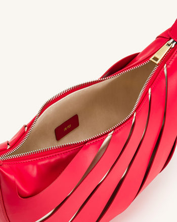 Jana Schultertasche mit Aussparungen - Rot