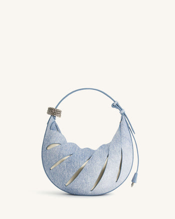 Jana Schultertasche mit Aussparungen - Blau