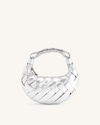 Orla Flecht-Handtasche - Silber