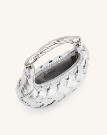 Orla Flecht-Handtasche - Silber