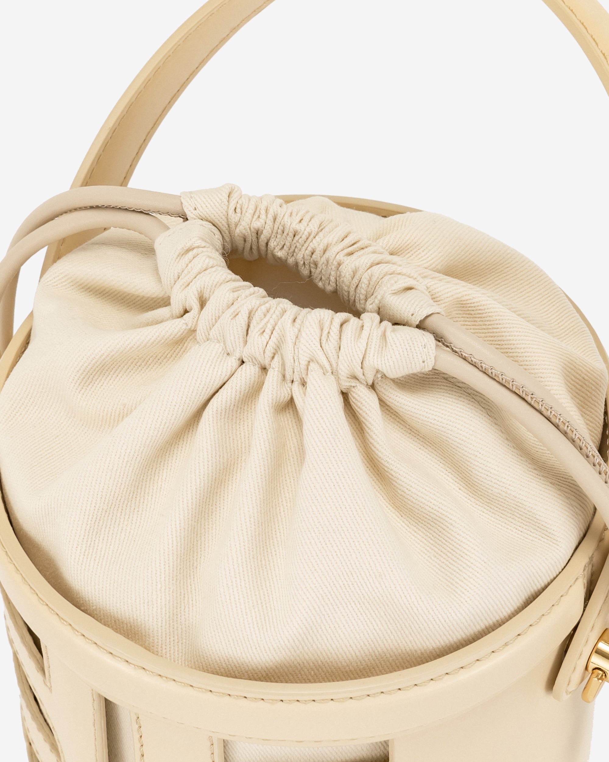 FEI Leder Ausschnitt Beuteltasche - Beige