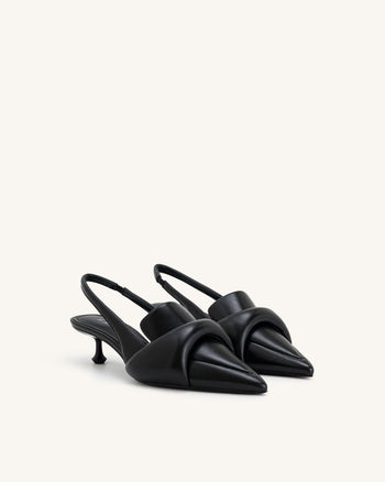 Carla Weich Gepolsterte Kitten Heel Pumps - Schwarz