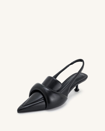 Carla Weich Gepolsterte Kitten Heel Pumps - Schwarz