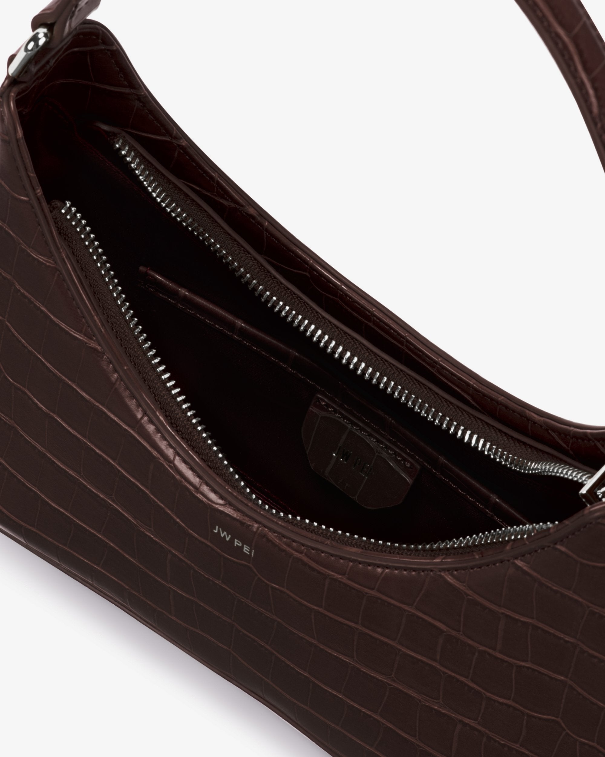 Ruby Schultertaschen - Krokodilprägung in Nutella