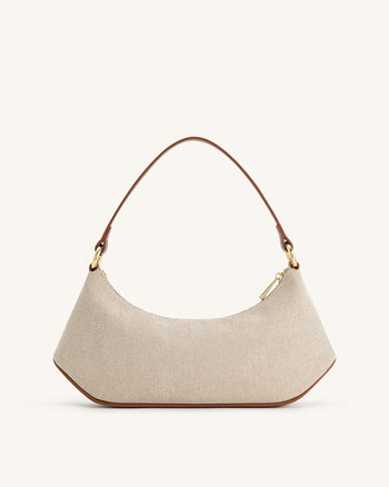 Lily Schultertasche - Braunes Canvas
