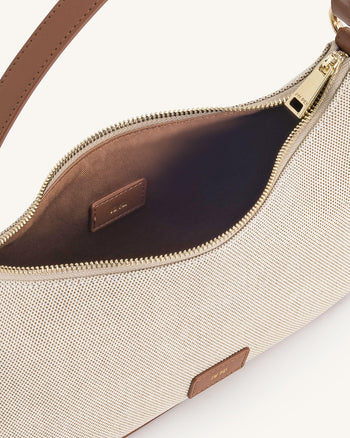 Lily Schultertasche - Braunes Canvas