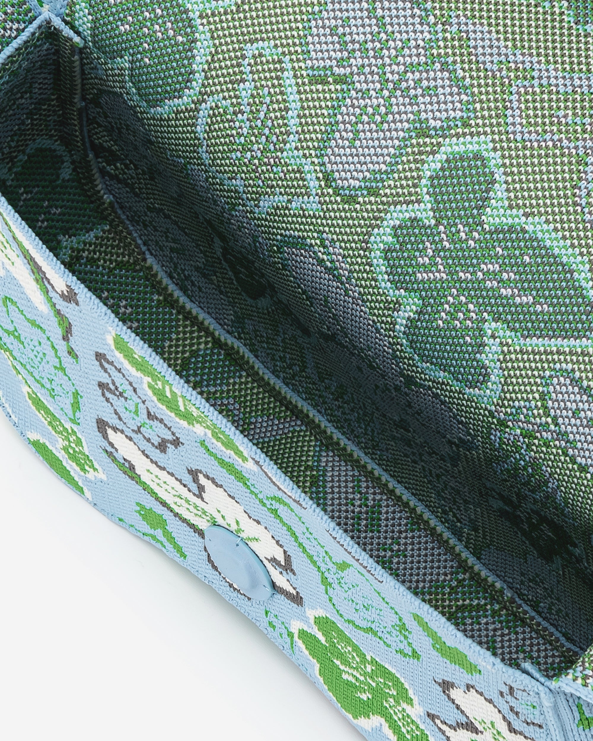 JW PEI Damen Becci gestrickte Umhängetasche - Blumenkollektion - Eis & Grün & Weiß & Grau