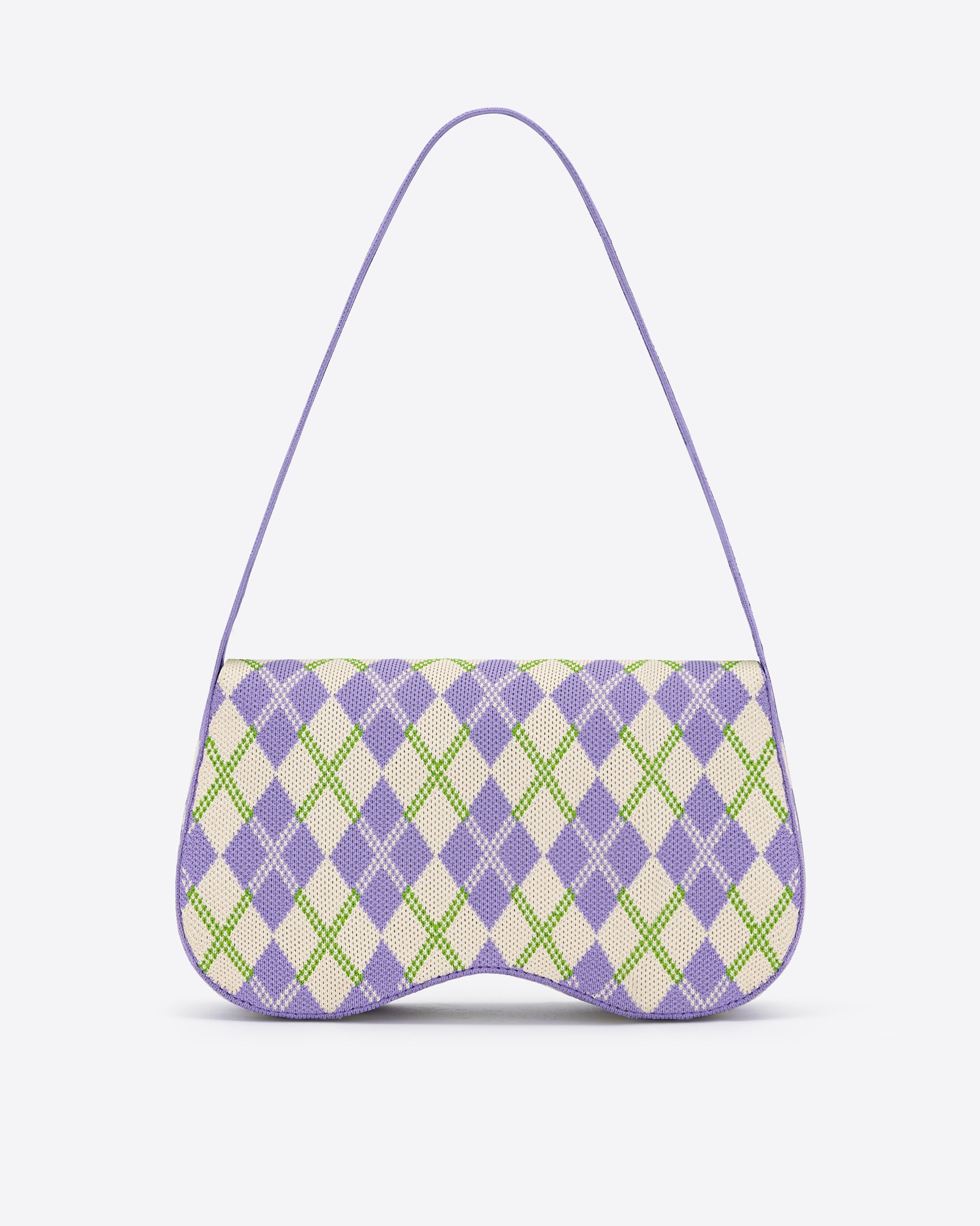 JW PEI Damen Becci gestrickte Umhängetasche - Lila & Elfenbein & Limone