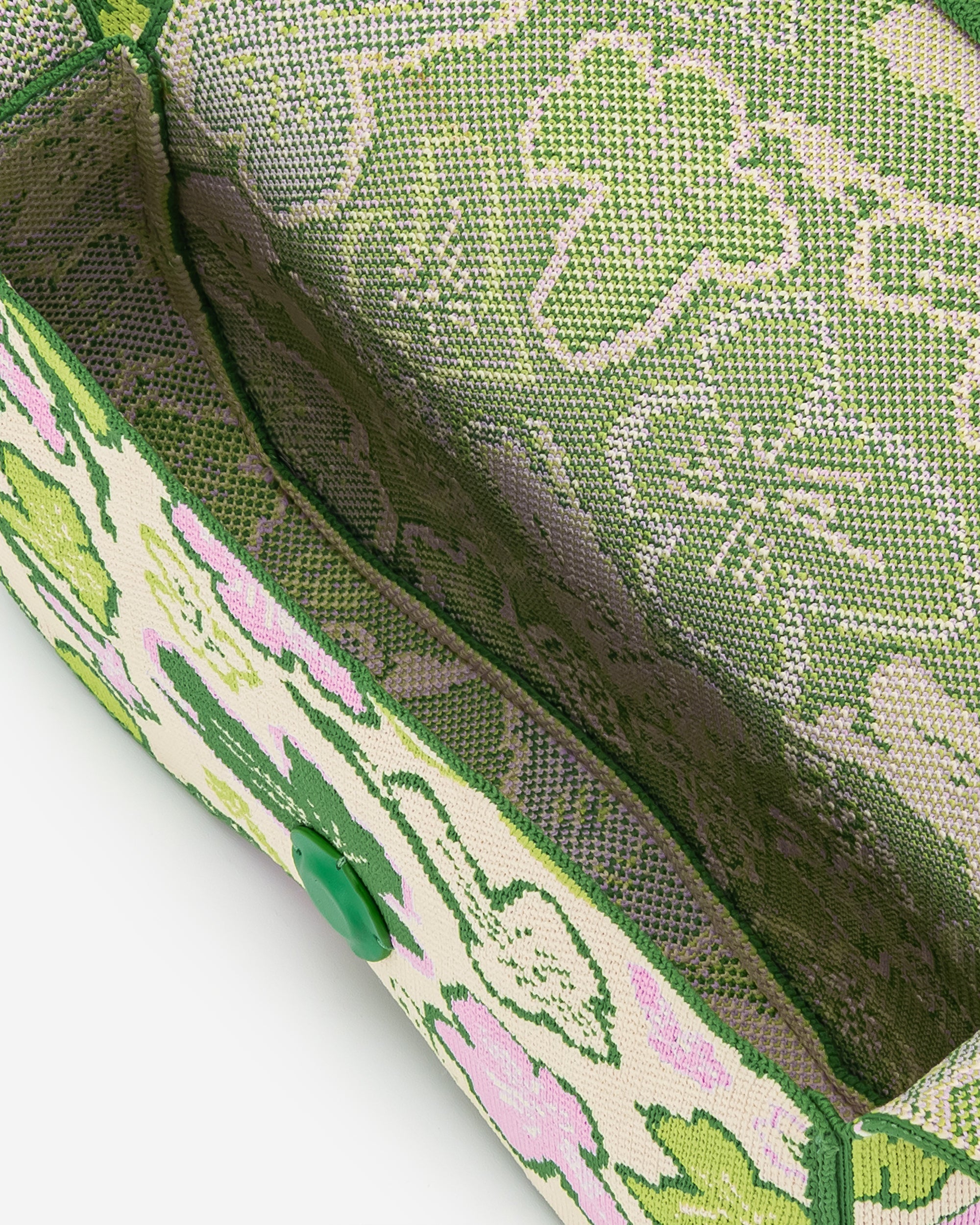 JW PEI Damen Becci gestrickte Umhängetasche - Blumenkollektion - Lime & Grün & Rosa & Elfenbein