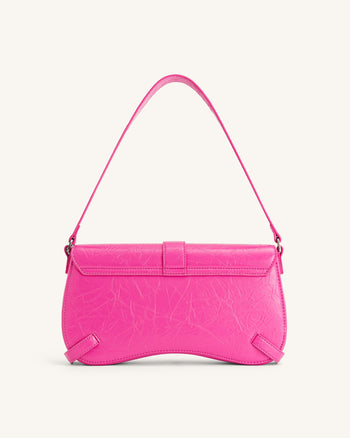 JW PEI Damen Sia Crushed Umhängetasche - Leuchtendes Pink