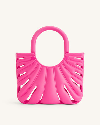 JW PEI Damen Faye Blatt Strandtasche - Leuchtendes Pink