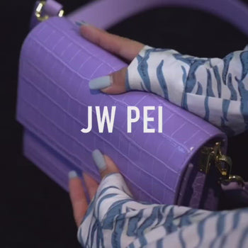 Mini-Klappentasche - Krokodilprägung in Lila