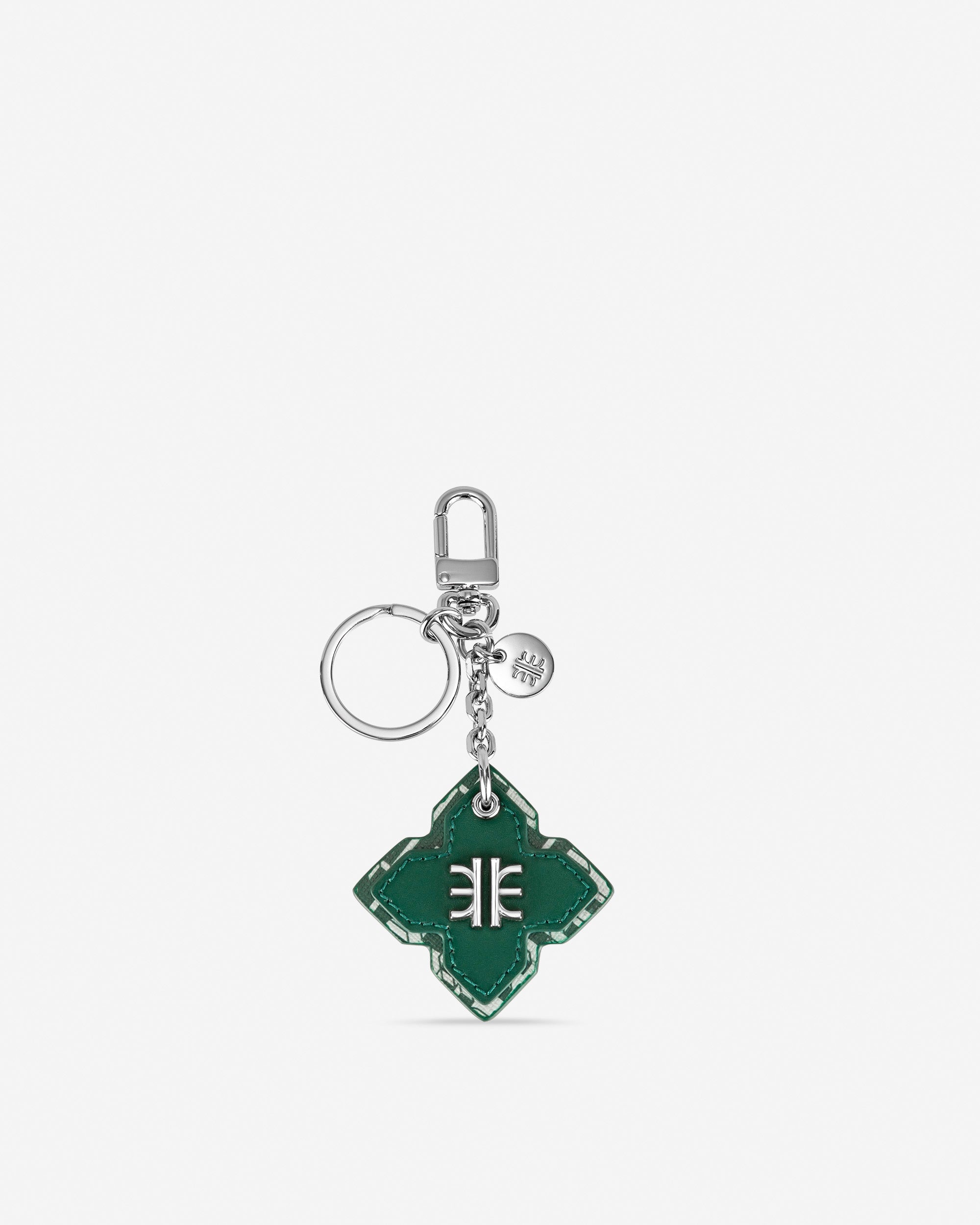 Rhombus Taschenanhänger und Schlüsselhalter -Dunkelgrün