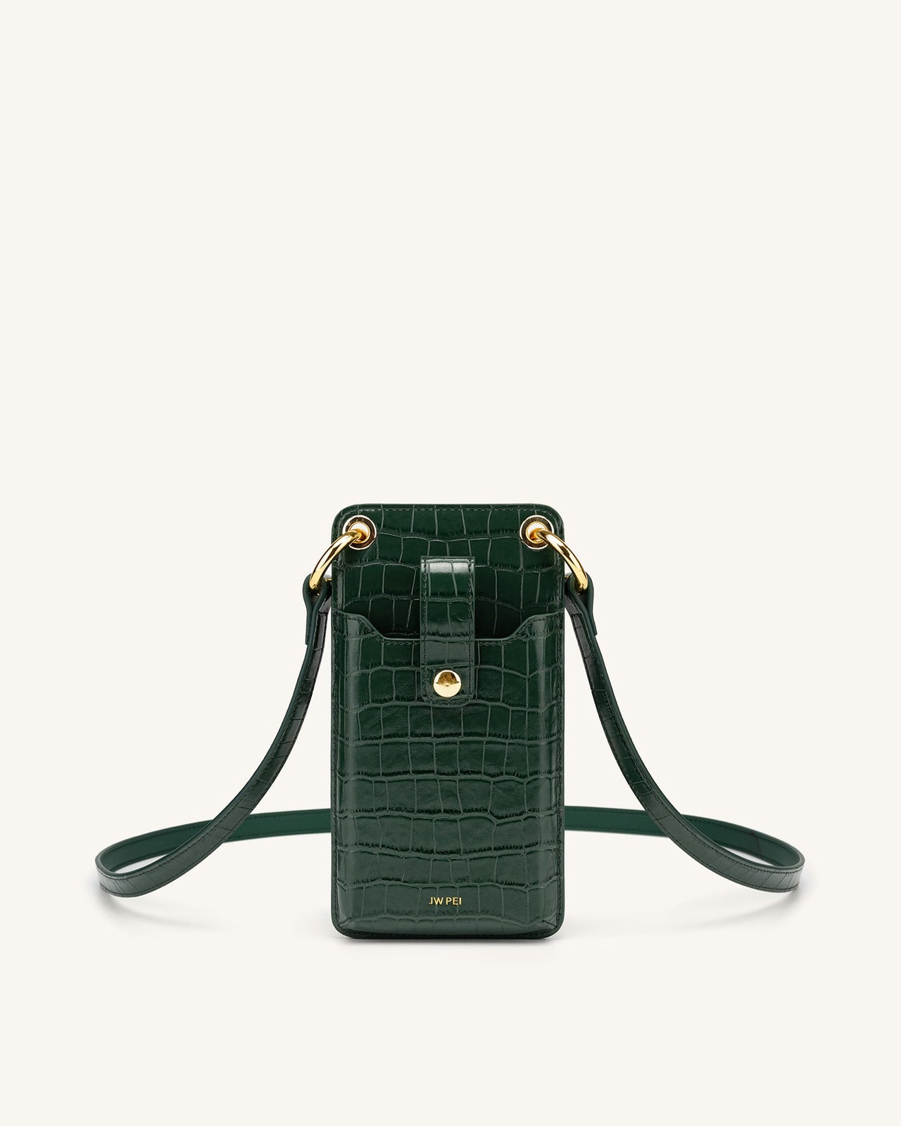 Quinn Smartphone-Tasche - Dunkelgrünes Krokodil