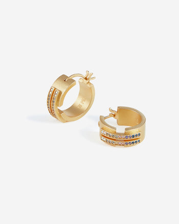 Ohrringe - 18 Karat vergoldetes & Multicolor Zirkon
