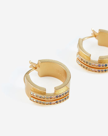 Ohrringe - 18 Karat vergoldetes & Multicolor Zirkon