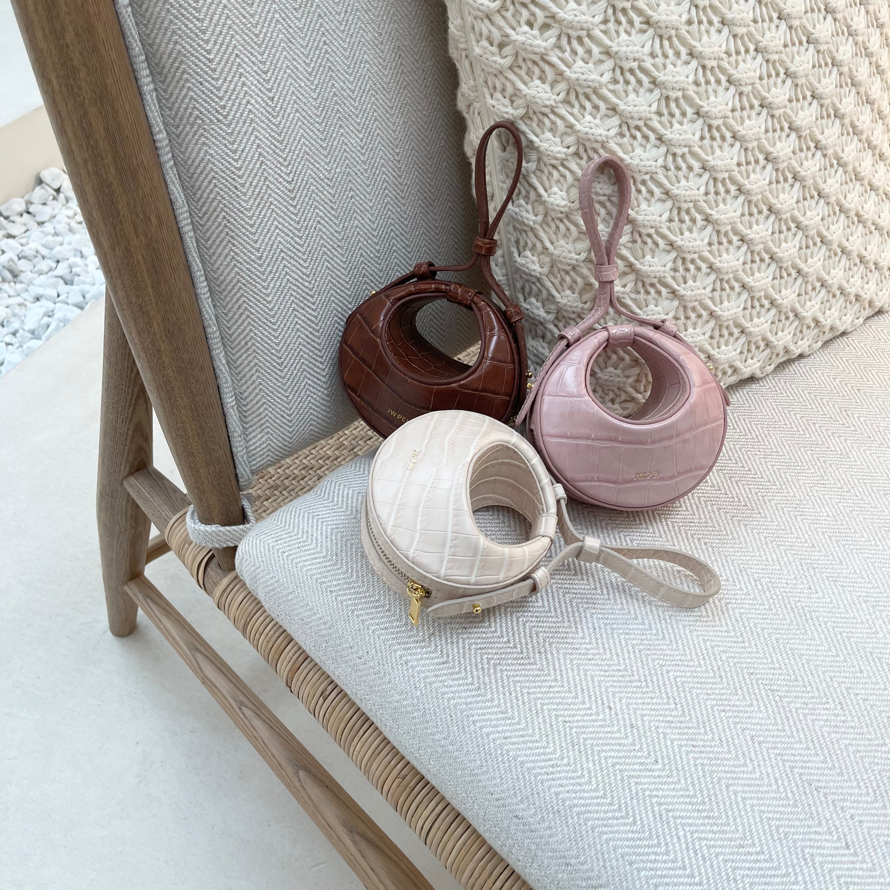 Rantan Super-Mini-Tasche - Krokodilprägung in Rosa