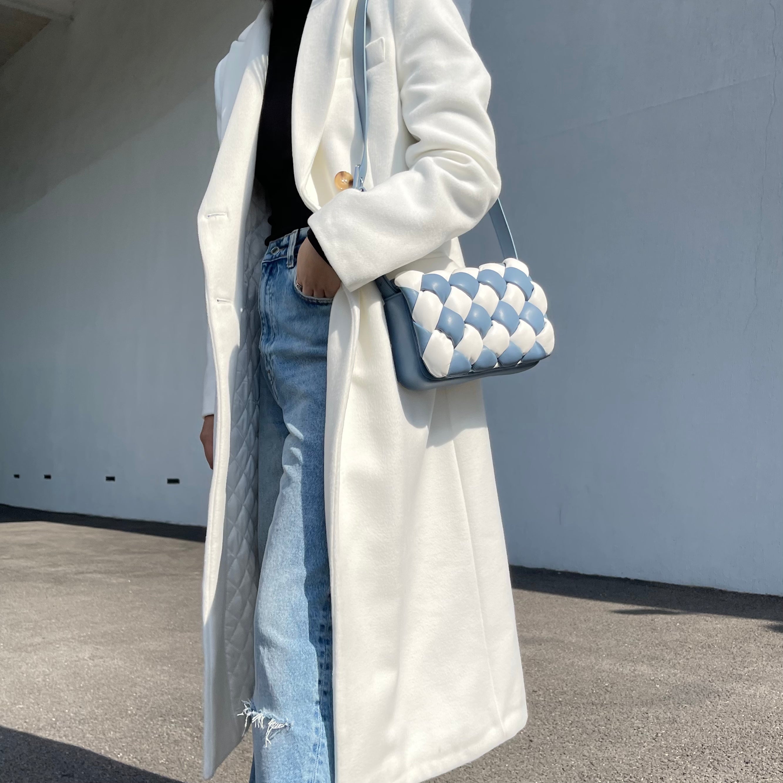 Maze Tasche - Weiß & Blau