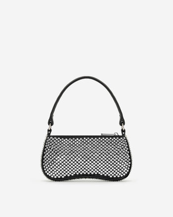 Eva Kunstkristall Mini Umhängetasche – Schwarz