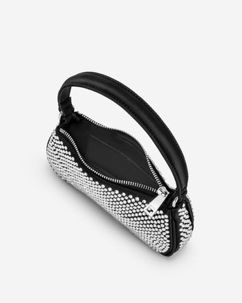 Eva Kunstkristall Mini Umhängetasche – Schwarz