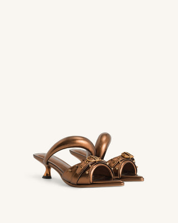 JW PEI Damen Sara Metallic Pantolette - Gold