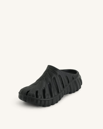 JW PEI Damen Tara Blatt Plattform Clog - Schwarz