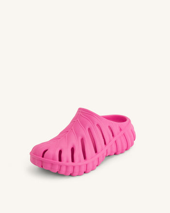 JW PEI Damen Tara Blatt Plattform Clog - Leuchtendes Pink