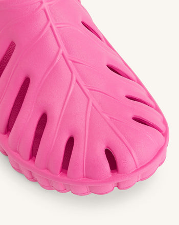 JW PEI Damen Tara Blatt Plattform Clog - Leuchtendes Pink