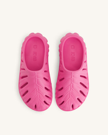 JW PEI Damen Tara Blatt Plattform Clog - Leuchtendes Pink