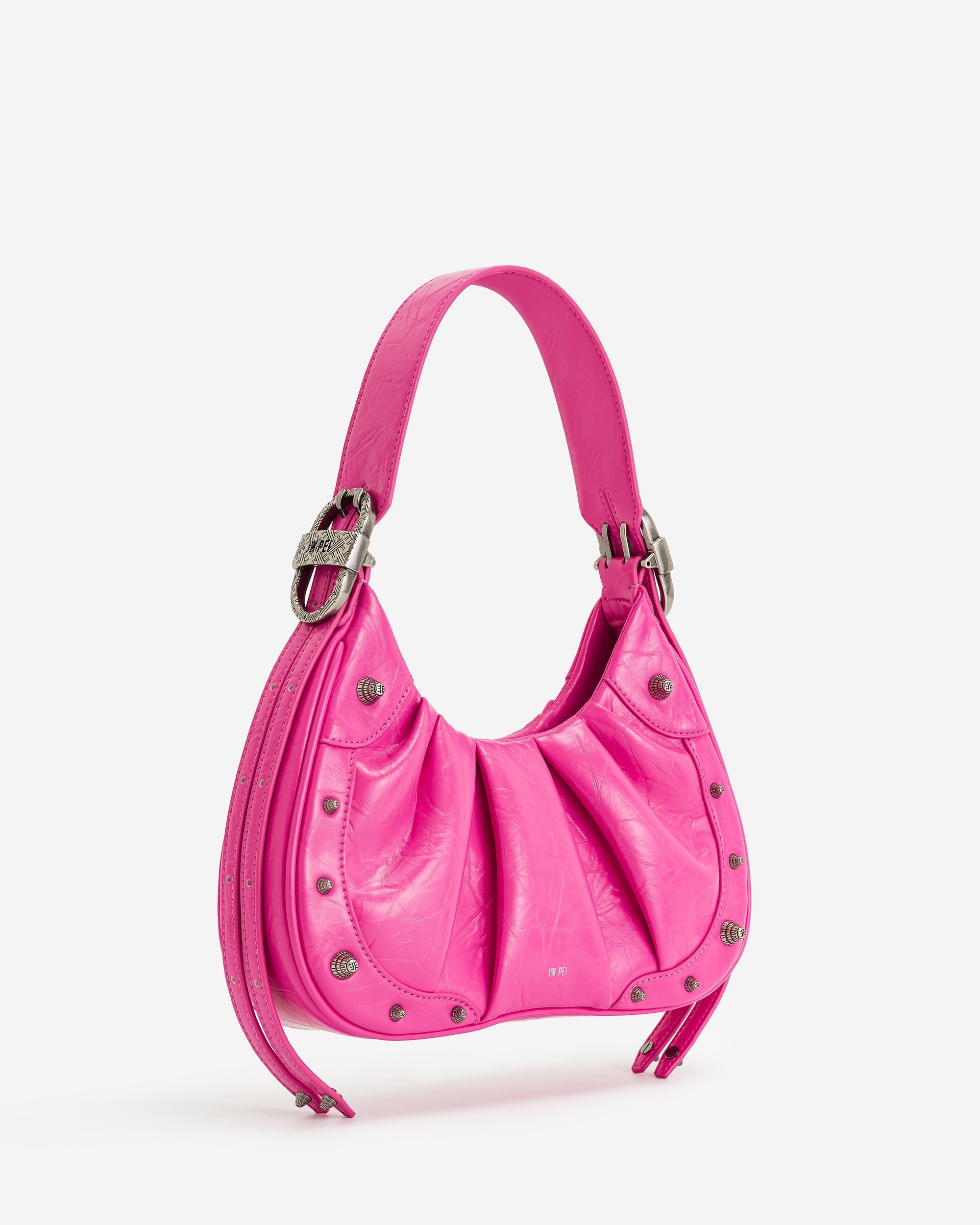 JW PEI Damen Gabbi Crushed geraffte Hobo Handtasche - Leuchtendes Pink