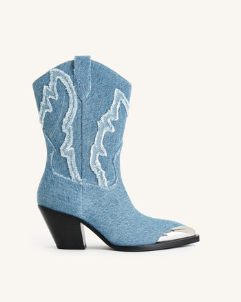 Riya Denim Cowboy Stiefel - Blau