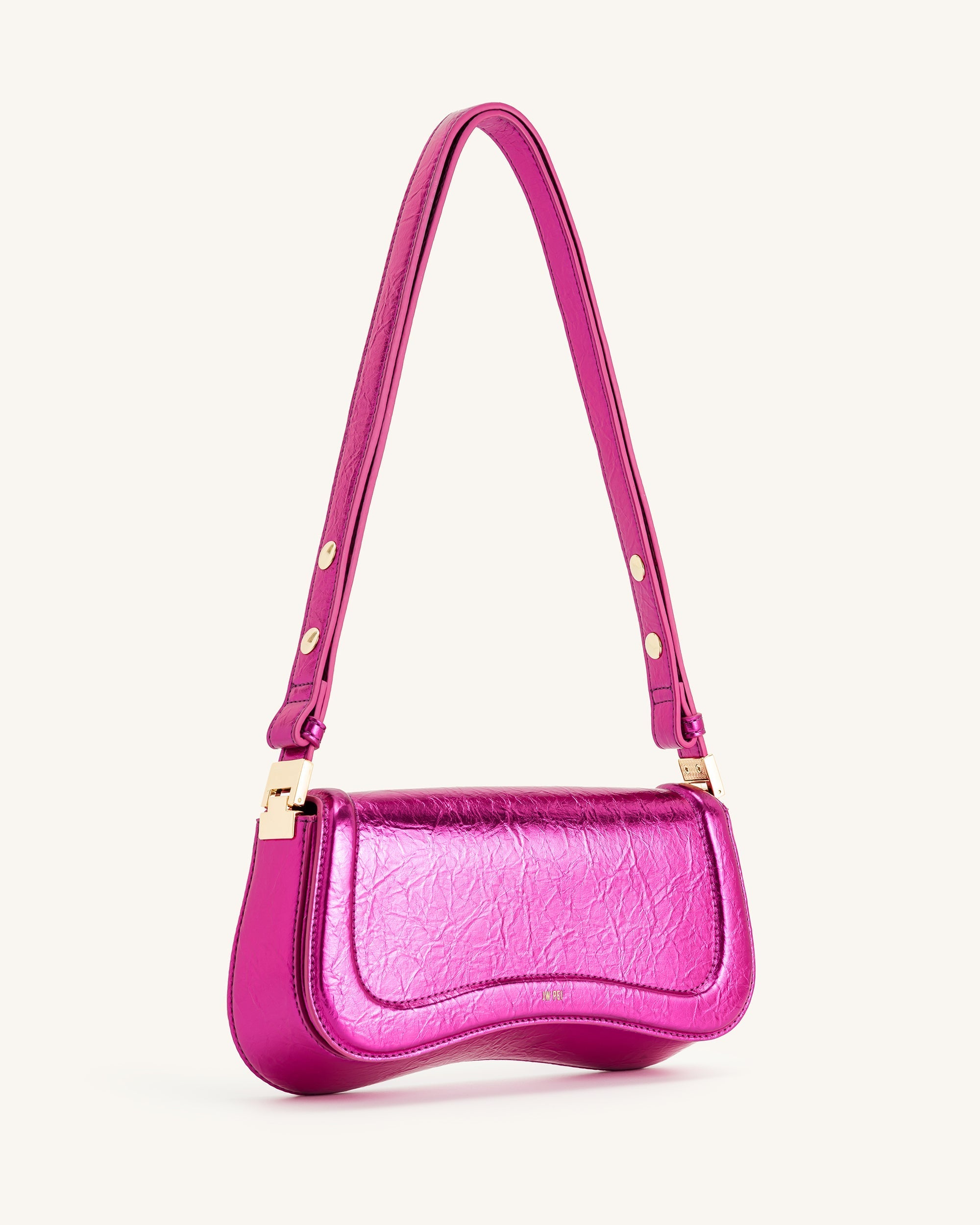 Joy Metallische Schultertasche - Rotviolett
