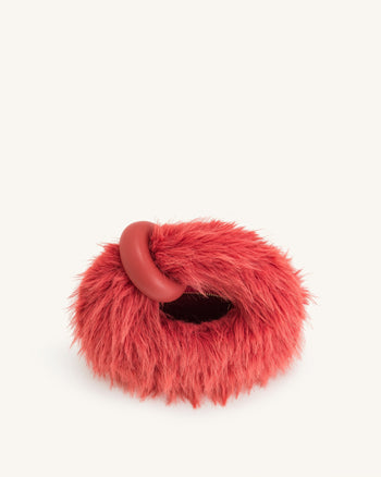 Abacus Kunstpelz Mini-Handtasche mit Obergriff - Hellmagenta
