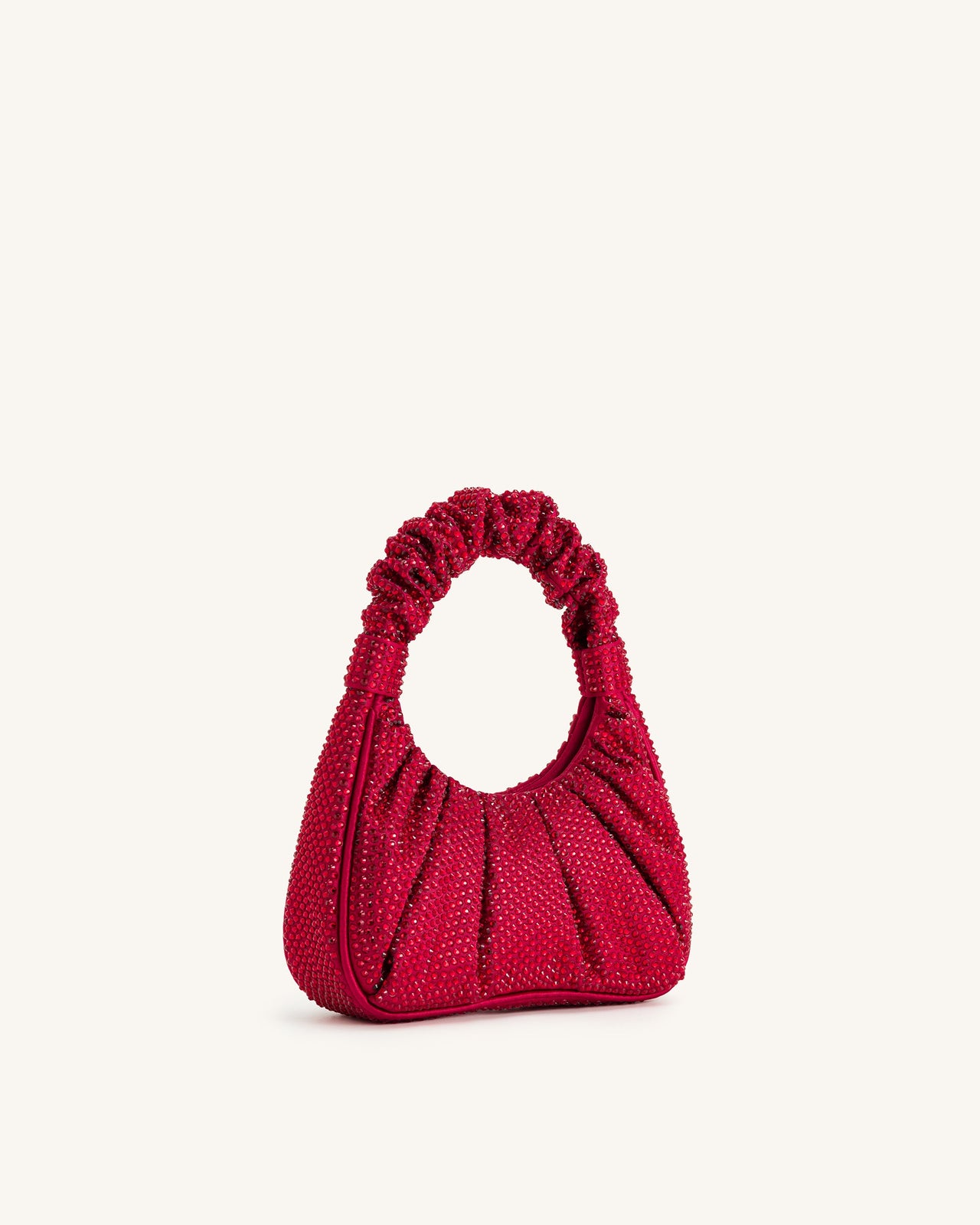 Gabbi Kunstharz-Mittelgroße Ruched Hobo-Handtasche - Rot