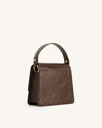 FAE Crossbody-Tasche mit Obergriff und Falten - Umbra