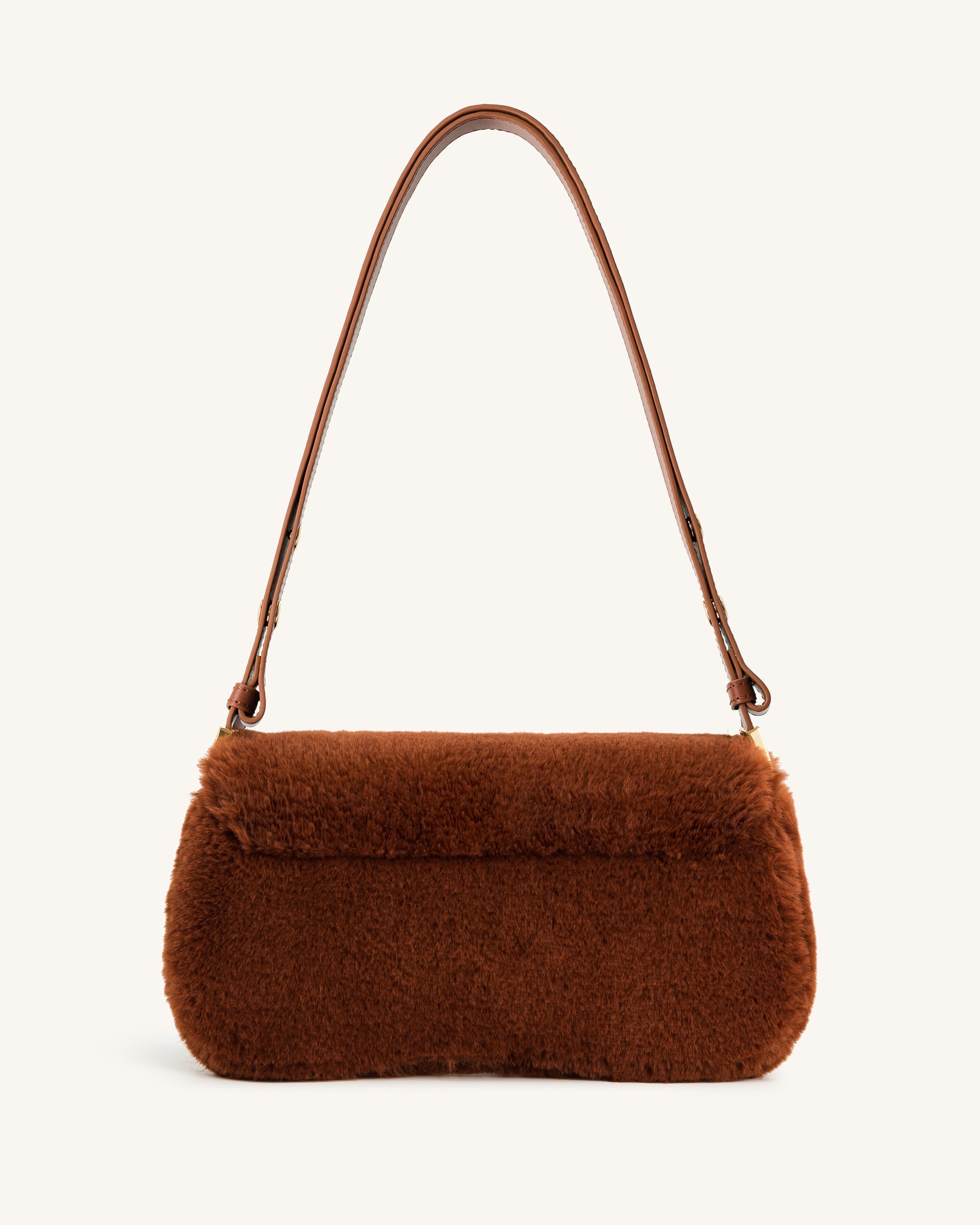 Joy Kunstpelz-Schultertasche - Karamell