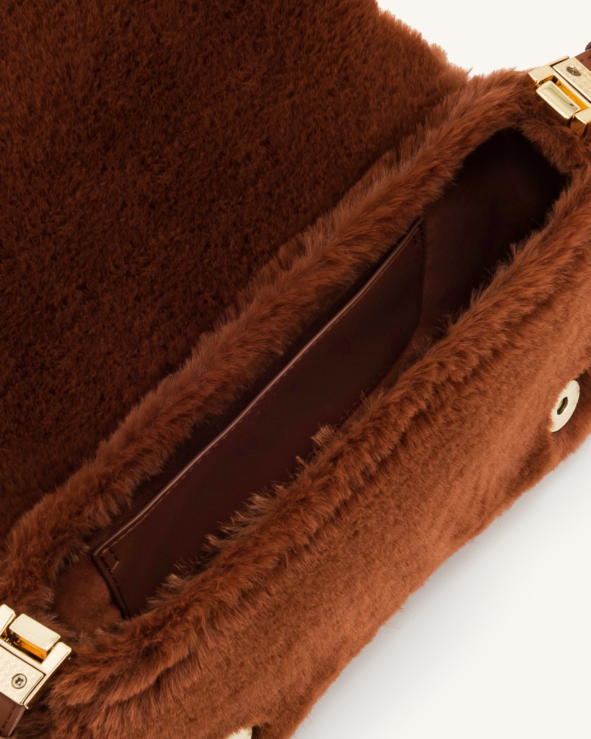 Joy Kunstpelz-Schultertasche - Karamell