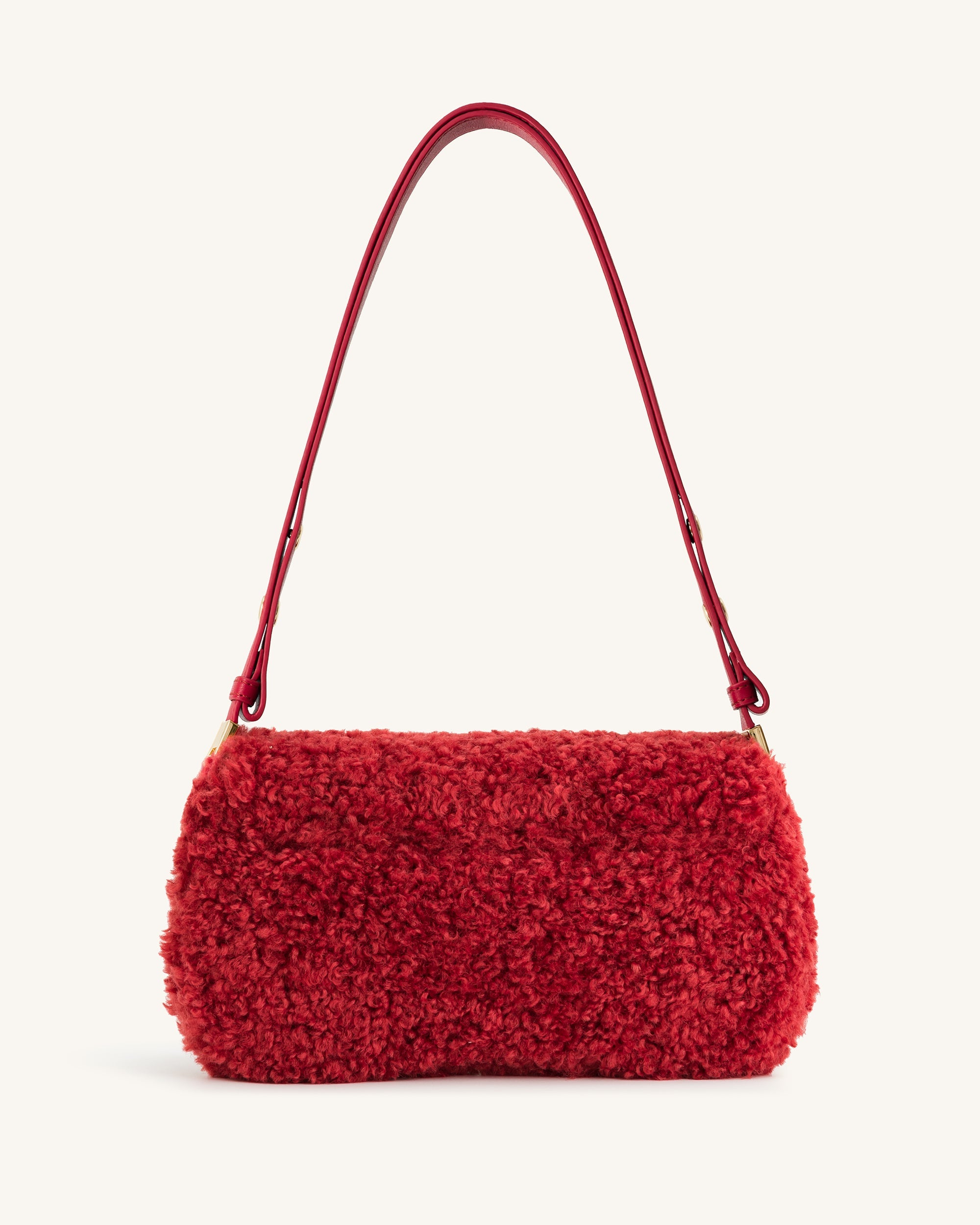 Joy Schultertasche aus Kunstpelz - Magenta